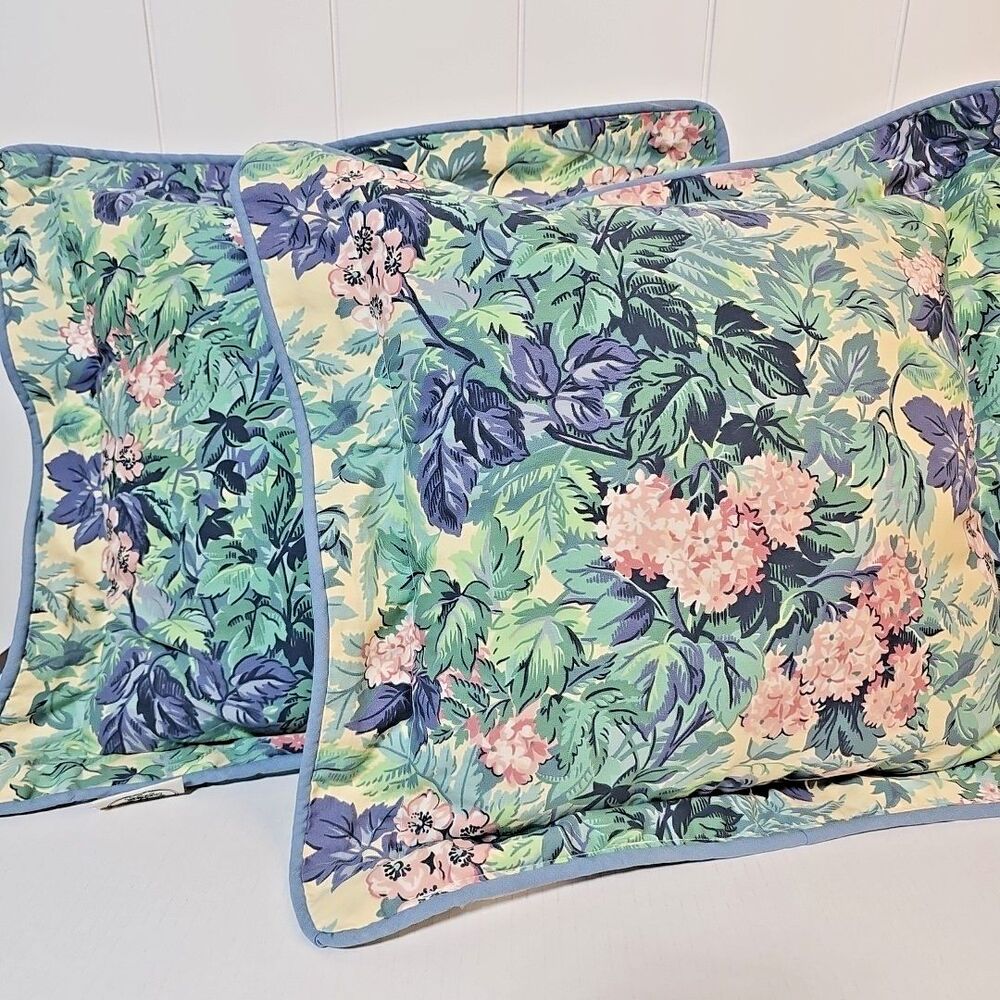 Vtg Laura Ashley Ashborne Decorative Bed Boudoir Throw Pillows Pink Hydrangeas